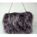 Μώβ Γούνινη Τσάντα Ώμου 