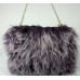 Μώβ Γούνινη Τσάντα Ώμου 